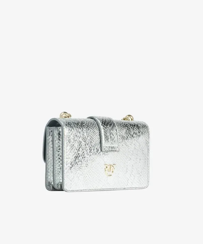 Women Crossbody Bags Pinko PINKO Galleria Mini Love Bag One In Punched Reptile Skin Silverlightgold Women Crossbody Bags Pinko PINKO Galleria Mini Love Bag One In Punched Reptile Skin Silverlightgold