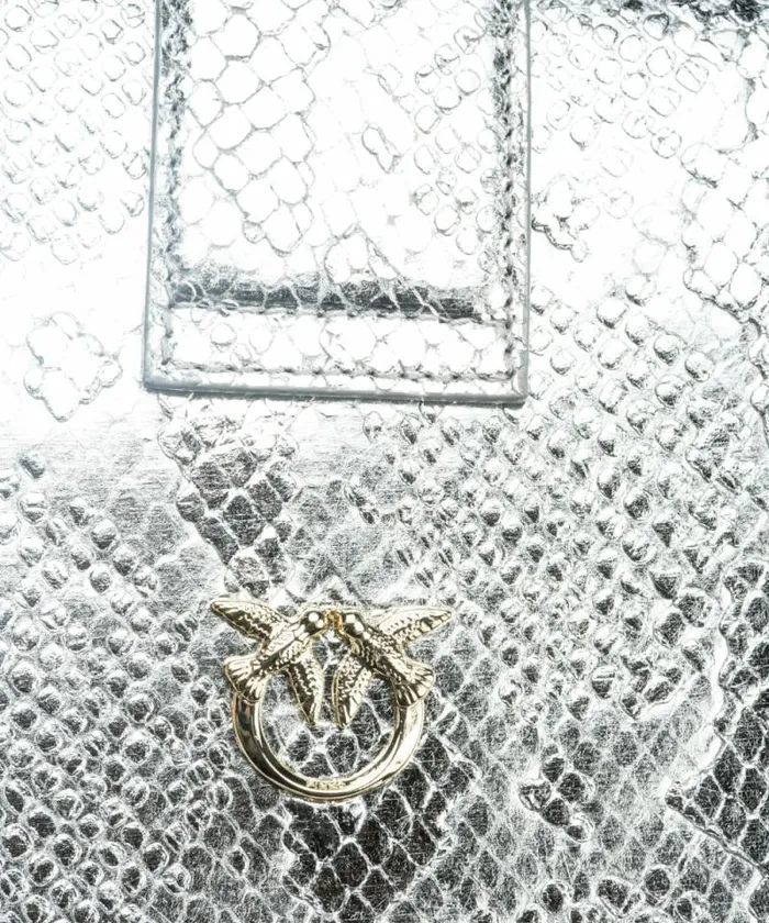 Women Crossbody Bags Pinko PINKO Galleria Mini Love Bag One In Punched Reptile Skin Silverlightgold Women Crossbody Bags Pinko PINKO Galleria Mini Love Bag One In Punched Reptile Skin Silverlightgold