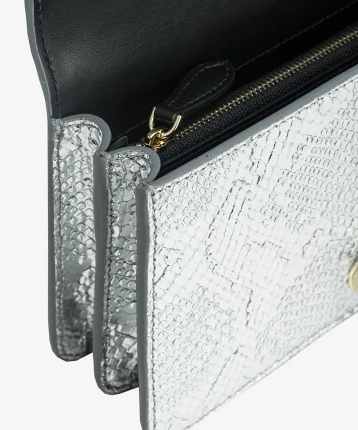 Women Crossbody Bags Pinko PINKO Galleria Mini Love Bag One In Punched Reptile Skin Silverlightgold Women Crossbody Bags Pinko PINKO Galleria Mini Love Bag One In Punched Reptile Skin Silverlightgold