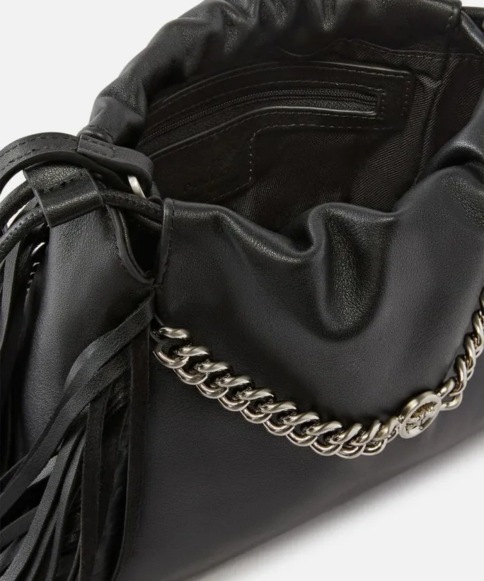 Women Crossbody Bags Pinko Soft Leather Bag With Fringes Limo Blackbrushed Silver Women Crossbody Bags Pinko Soft Leather Bag With Fringes Limo Blackbrushed Silver