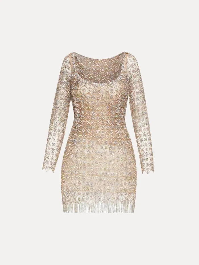 Women Crystal Embroidered Cocktail Dress Multi Oscar De La Renta Dresses