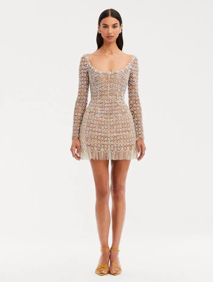 Women Crystal Embroidered Cocktail Dress Multi Oscar De La Renta Dresses Women Crystal Embroidered Cocktail Dress Multi Oscar De La Renta Dresses