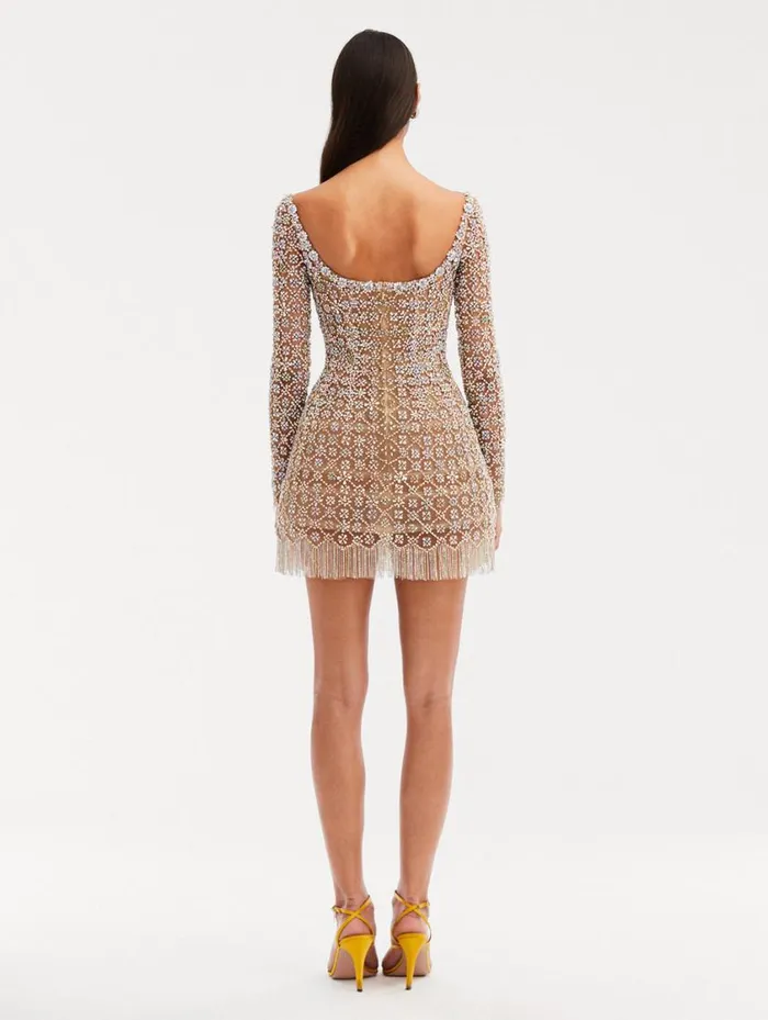 Women Crystal Embroidered Cocktail Dress Multi Oscar De La Renta Dresses Women Crystal Embroidered Cocktail Dress Multi Oscar De La Renta Dresses