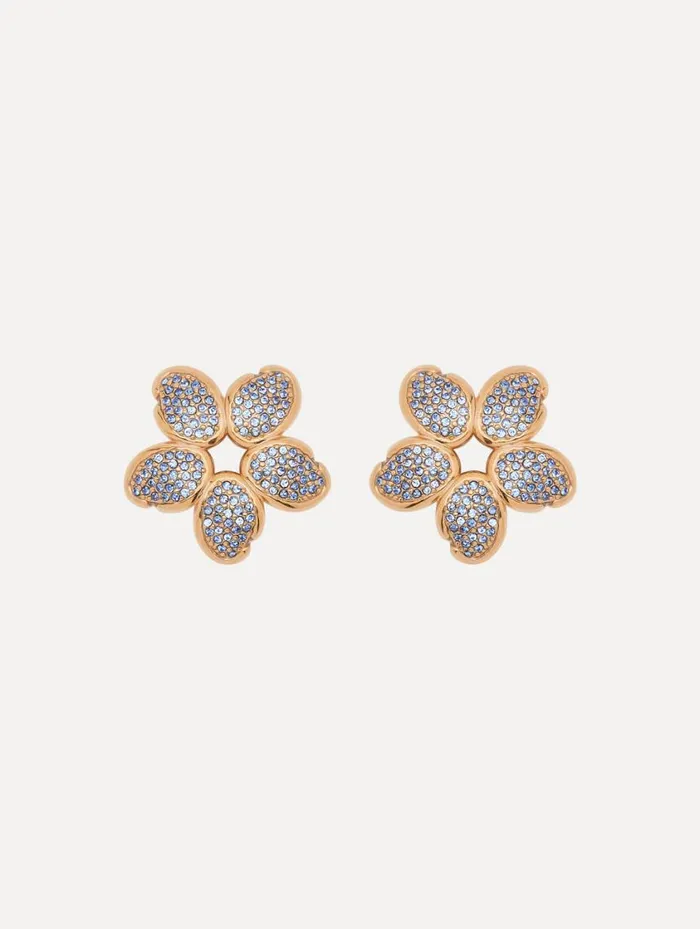 Women Crystal O Flower Earrings Light Sapphire Oscar De La Renta Earrings