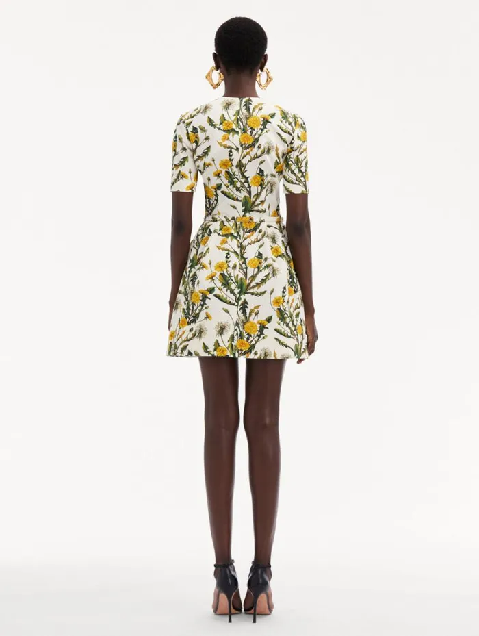 Women Dandelion Cotton Cloqu Dress Yellow Ivory Oscar De La Renta Dresses Women Dandelion Cotton Cloqu Dress Yellow Ivory Oscar De La Renta Dresses