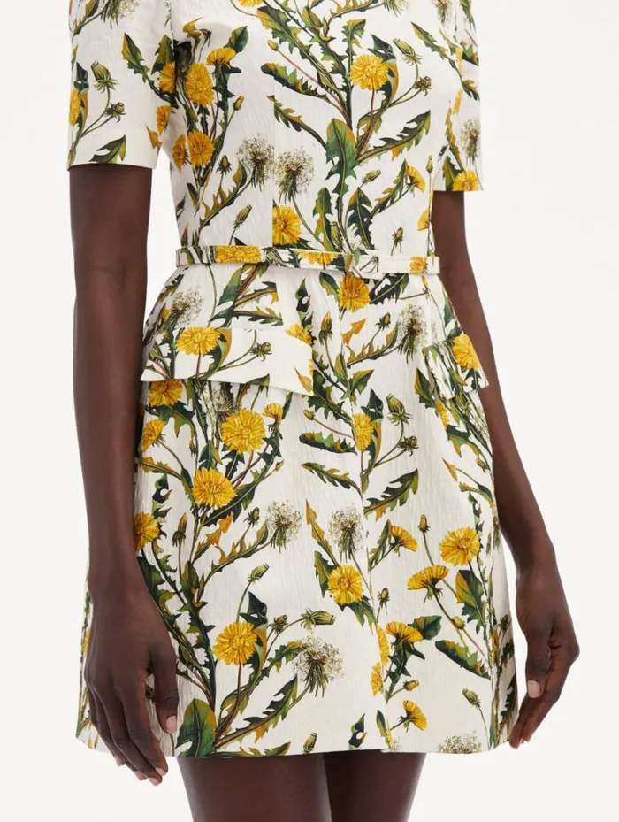 Women Dandelion Cotton Cloqu Dress Yellow Ivory Oscar De La Renta Dresses Women Dandelion Cotton Cloqu Dress Yellow Ivory Oscar De La Renta Dresses