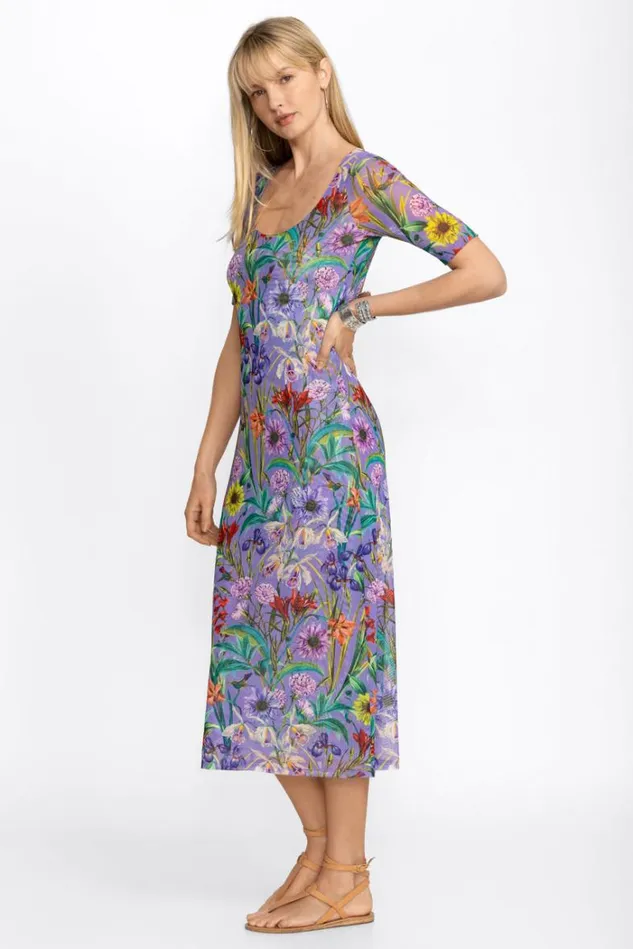 Women DAPHNE MESH MIDI DRESS Daphne Purple Johnny Was Dresses Women DAPHNE MESH MIDI DRESS Daphne Purple Johnny Was Dresses
