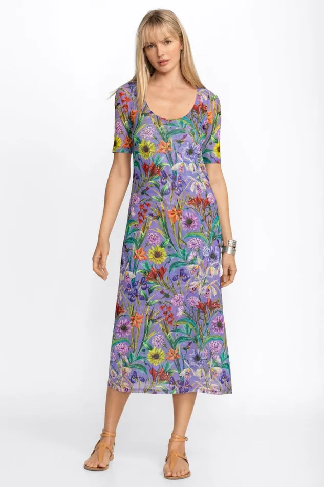 Women DAPHNE MESH MIDI DRESS Daphne Purple Johnny Was Dresses Women DAPHNE MESH MIDI DRESS Daphne Purple Johnny Was Dresses