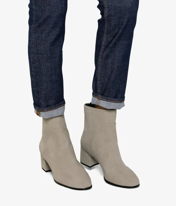Women Dea Vegan Mid Heel Boots Grey Matt and Nat Heels