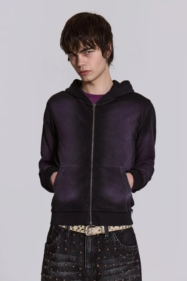 Women Deep Purple Fade Mini Monster Hoodie Jaded London Hoodies and Sweatshirts