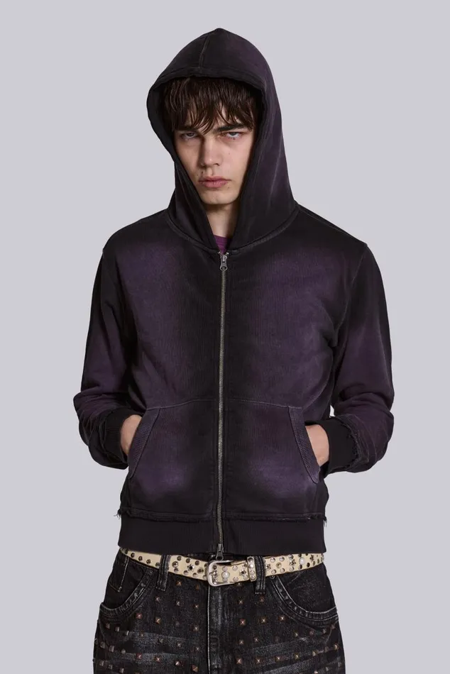 Women Deep Purple Fade Mini Monster Hoodie Jaded London Hoodies and Sweatshirts