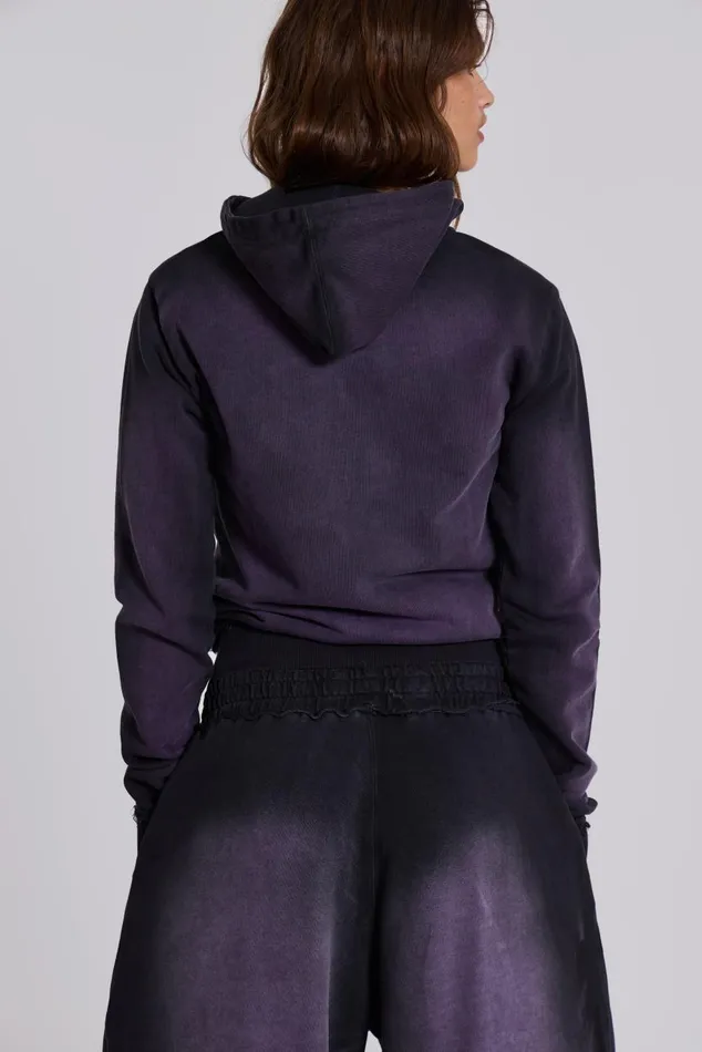 Women Deep Purple Fade Mini Monster Hoodie Jaded London Hoodies and Sweatshirts