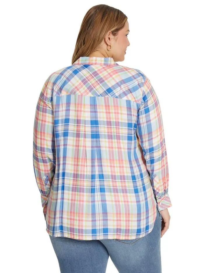 Women Denim Jessica Simpson Petunia Shirt In Aurora Plaid