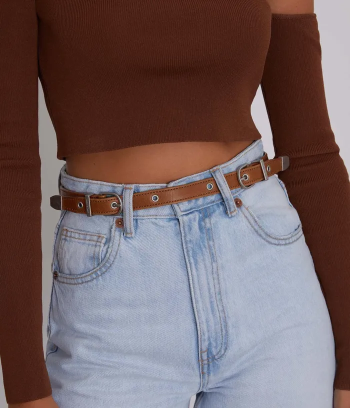 Women Dolly Vegan Skinny Belt Chili Matt and Nat Belts