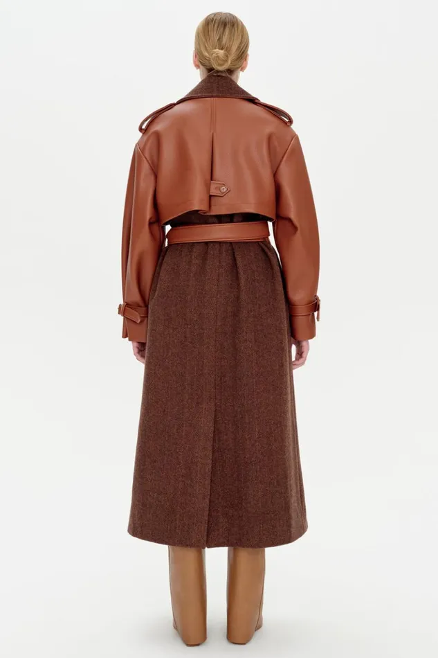 Women Doni Coat Beige Herringbone Multi Jonathan Simkhai Jackets and Coats