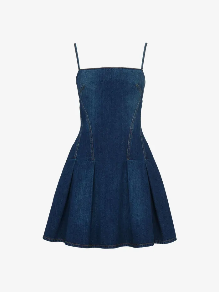 Women Dresses Alexander McQueen Denim Mini Dress Indigo
