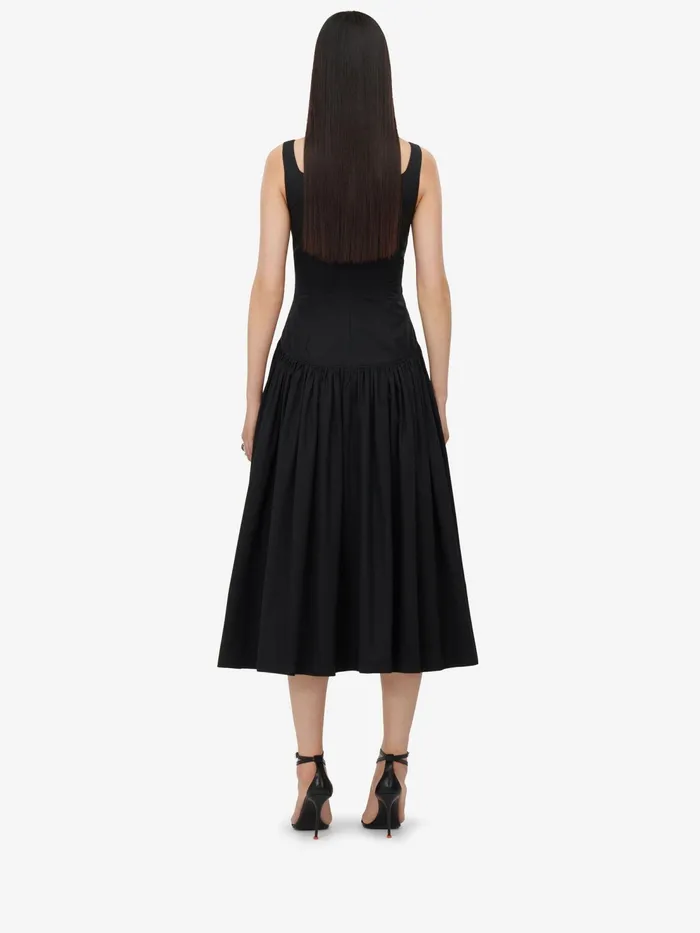 Women Dresses Alexander McQueen Sweetheart Neckline Midi Dress Black