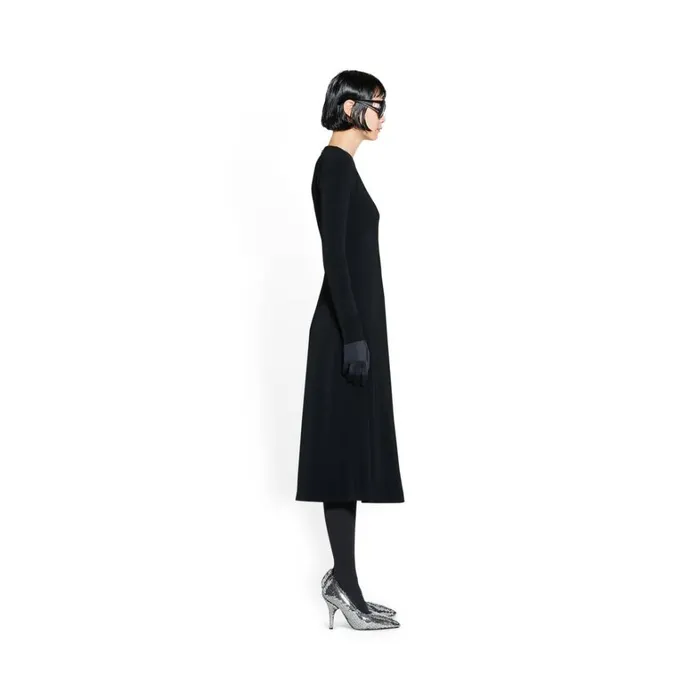 Women Dresses and Skirts Balenciaga Aline Crewneck Dress In Black