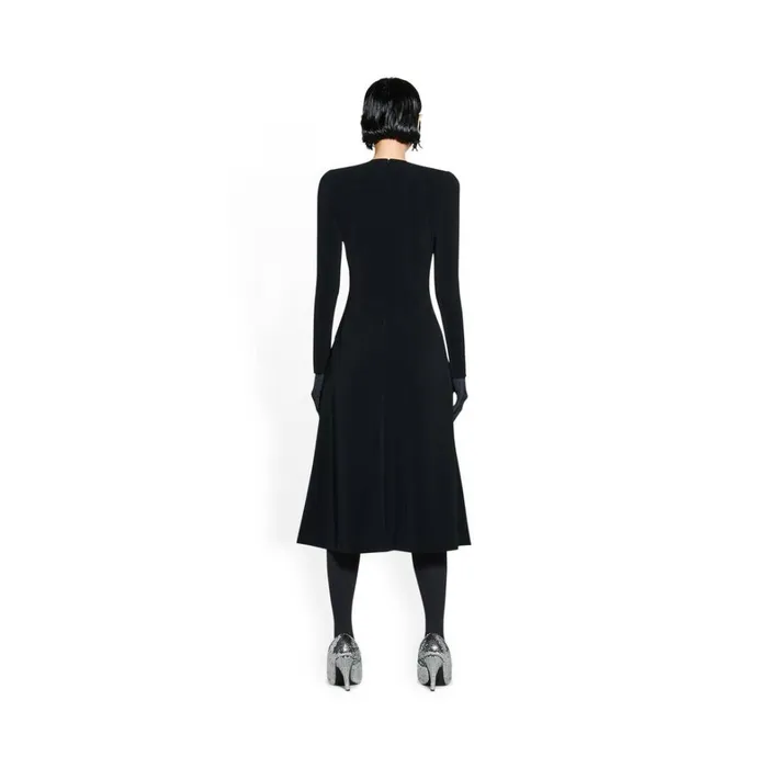 Women Dresses and Skirts Balenciaga Aline Crewneck Dress In Black