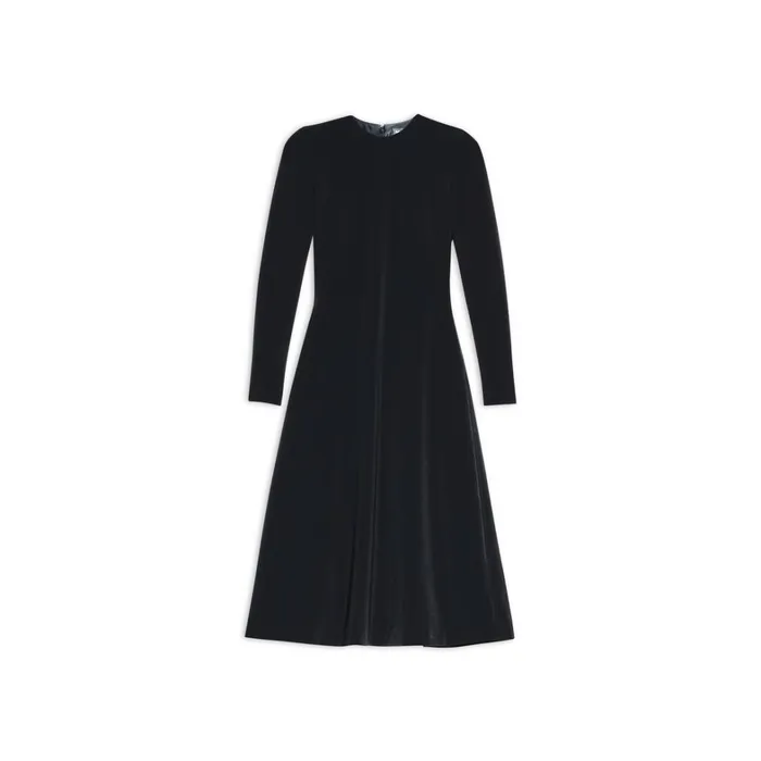 Women Dresses and Skirts Balenciaga Aline Crewneck Dress In Black