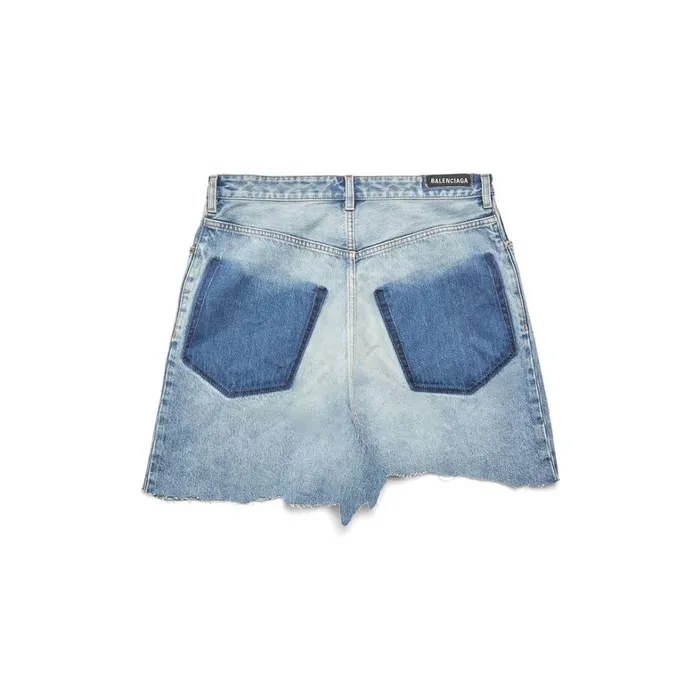 Women Dresses and Skirts Balenciaga Cutup Patched Pocket Skirt In Blue