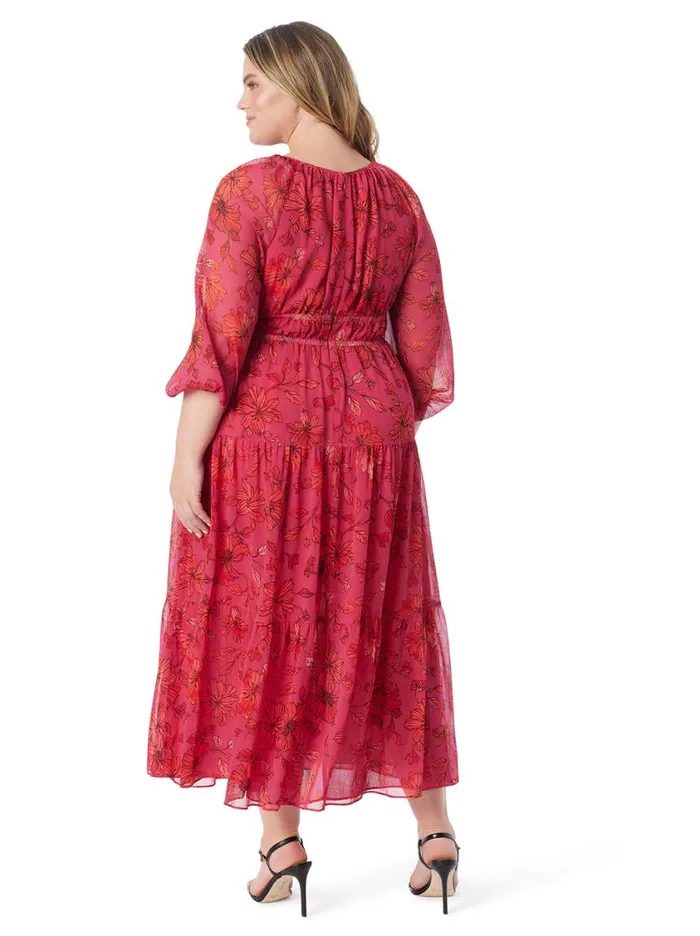 Women Dresses Jessica Simpson Adeline Maxi Dress In Outlined Blossoms