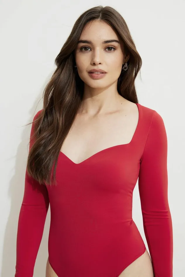 Women Dynamite Bodysuits Raye Sculpt Sweetheart Bodysuit RED