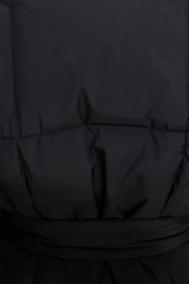 Women Dynamite Coats and Jackets Belted Midi Puffer Jacket Black