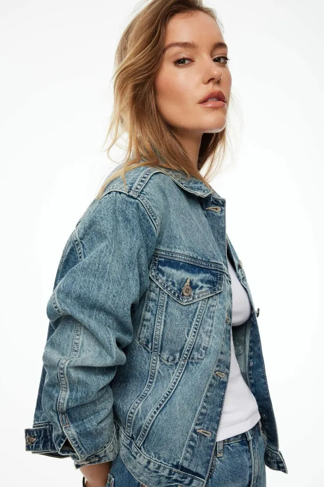 Women Dynamite Jeans and Denim Buttoned Denim Jacket Blue