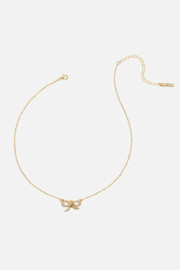 Women Dynamite Necklaces Gem Knotted Bow Necklace White