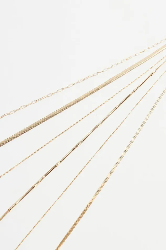 Women Dynamite Necklaces Layered Textured Chain Round Necklace Yellow