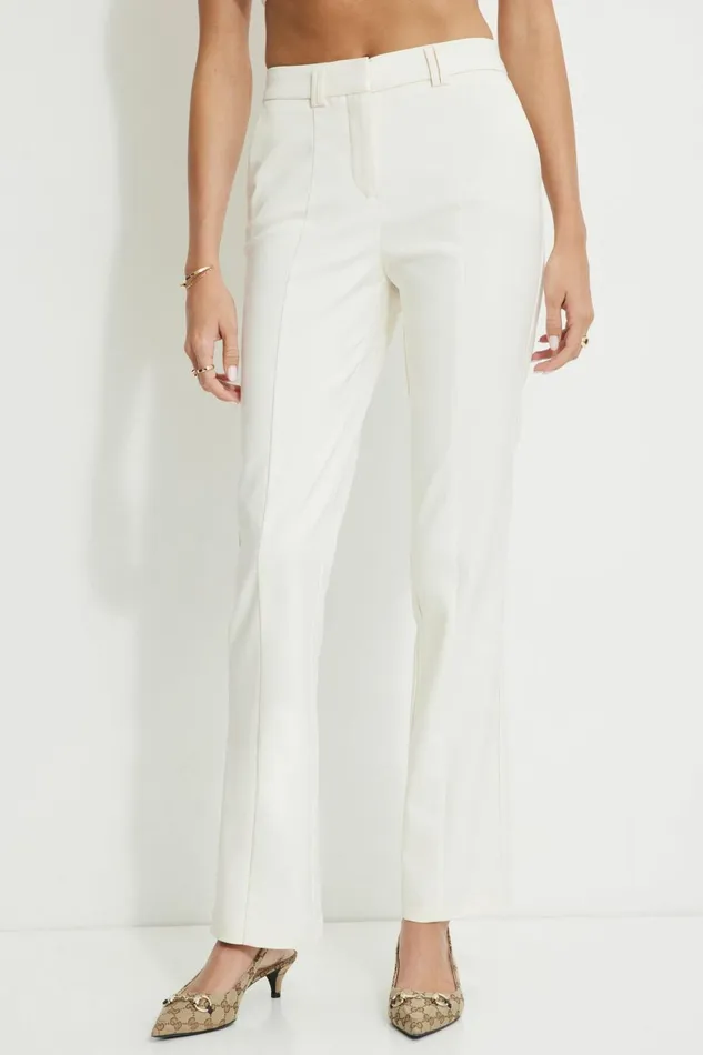 Women Dynamite Pants Front Seam Bootcut Pants Beige