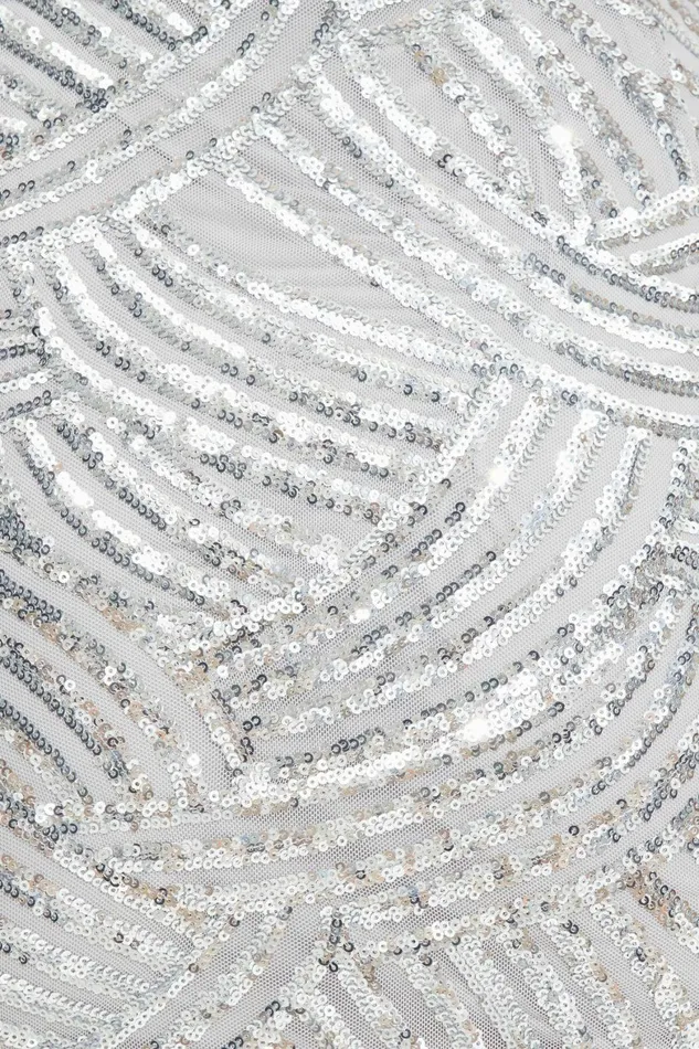 Women Dynamite Skirts and Skorts Kylie Wavy Sequin Mini Skirt White