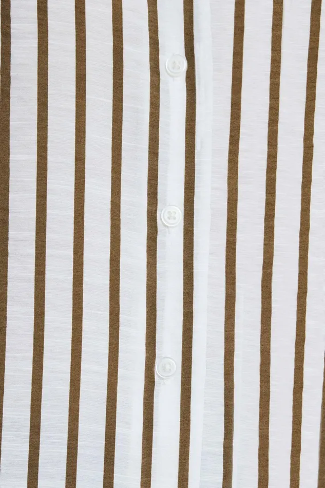 Women Dynamite Tops Frida Airflow Stripe Shirt White
