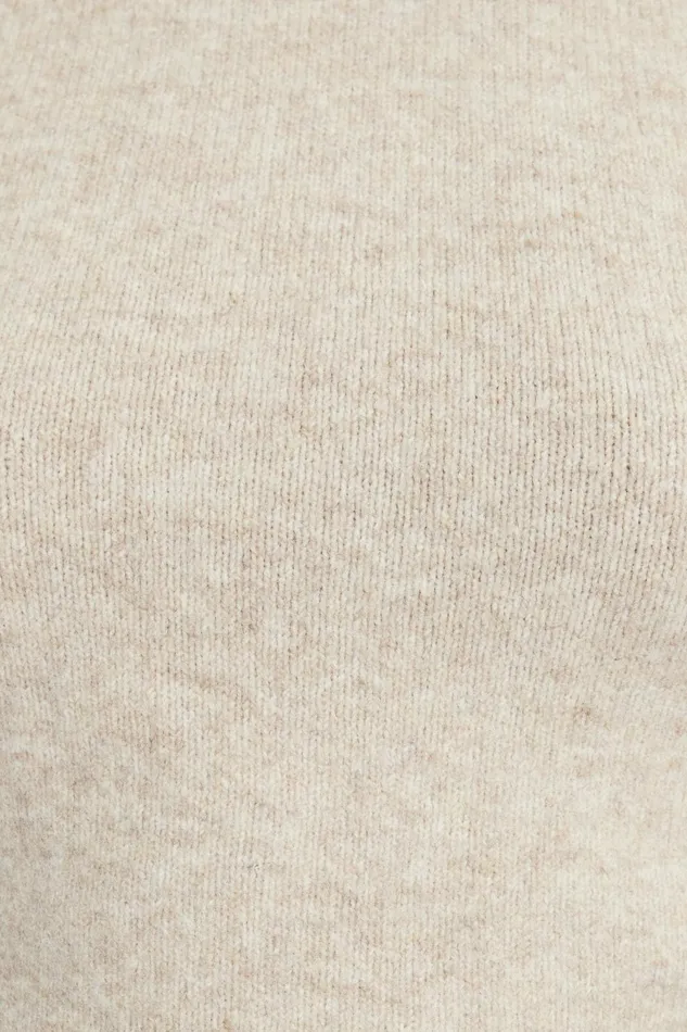 Women Dynamite Tops Heavenlyarn Mock Neck Tank Top Beige