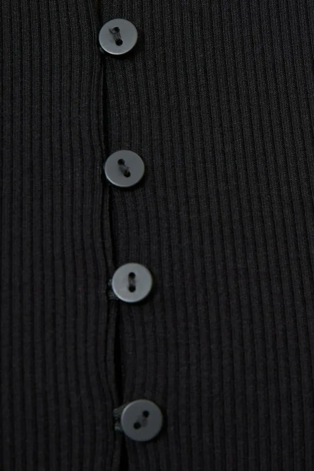 Women Dynamite Tops Renae Ribbed Flyaway Cardigan Black