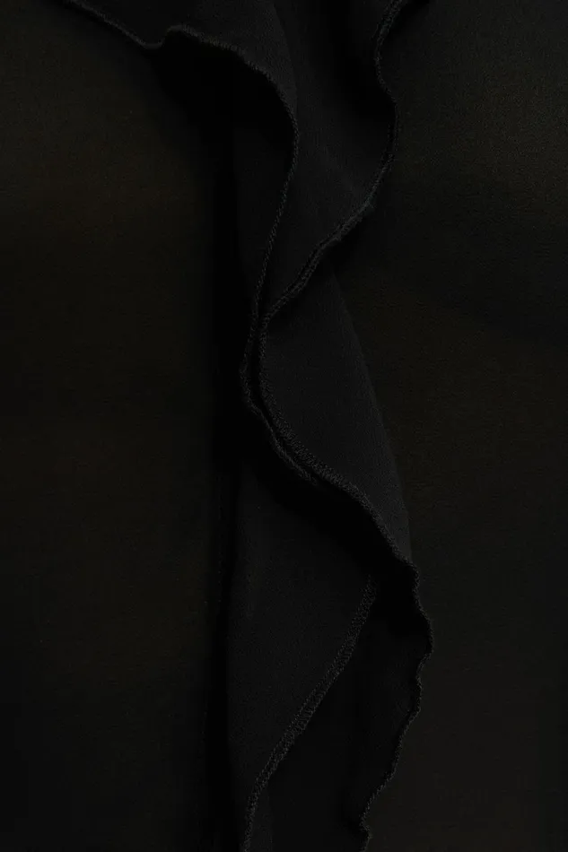 Women Dynamite Tops Ruffled Flyaway Top Black