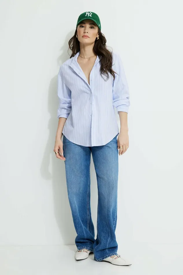 Women Dynamite Tops Sutton Shirt Blue