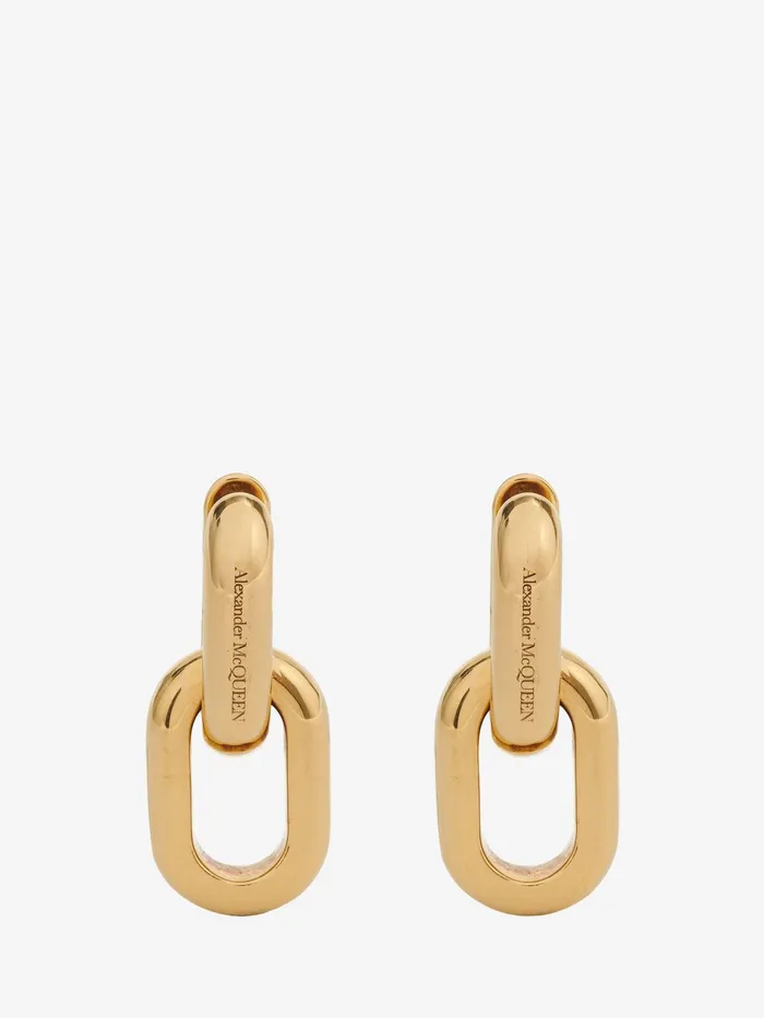 Women Earrings Alexander McQueen Peak Chain Earrings Gold