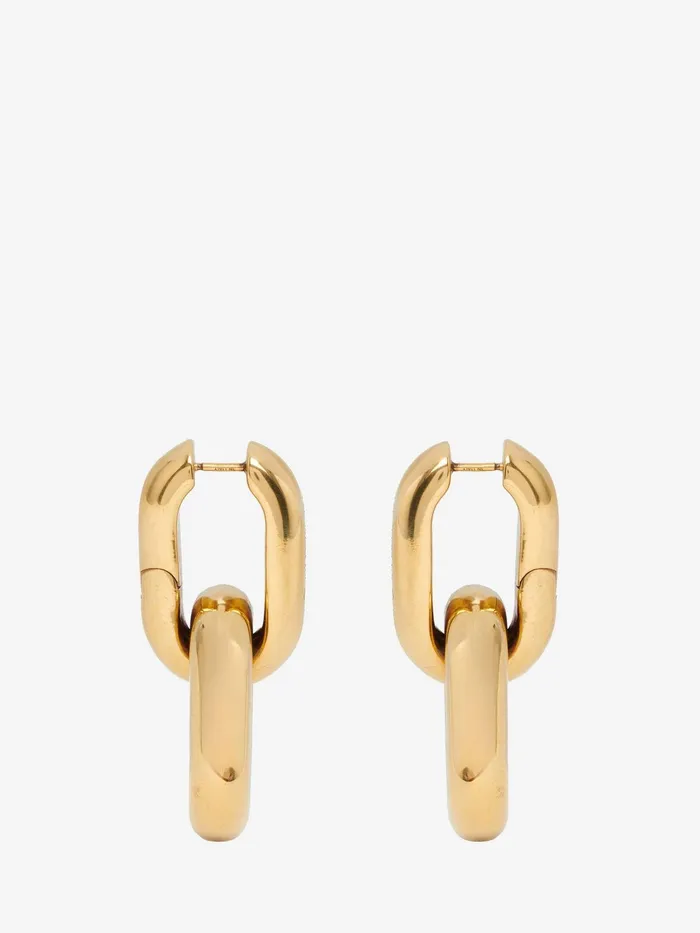 Women Earrings Alexander McQueen Peak Chain Earrings Gold