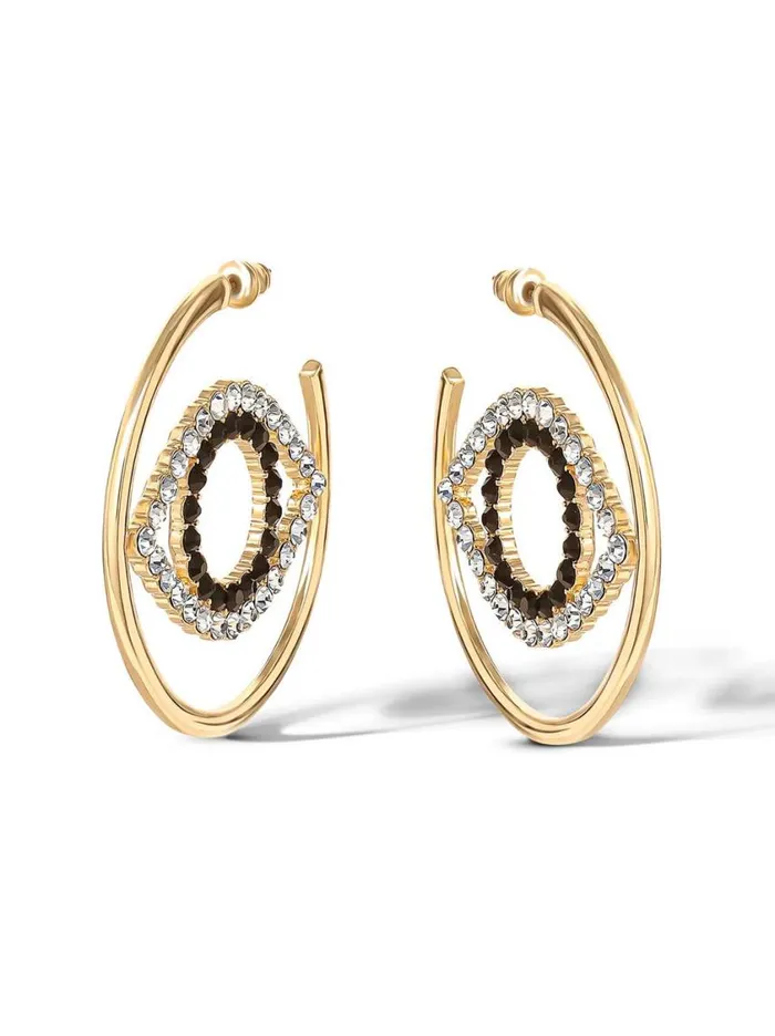 Women Earrings Jessica Simpson Crystal Eye Hoop Earrings