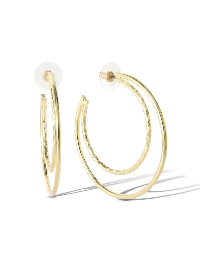 Women Earrings Jessica Simpson Double Hoop Earrings