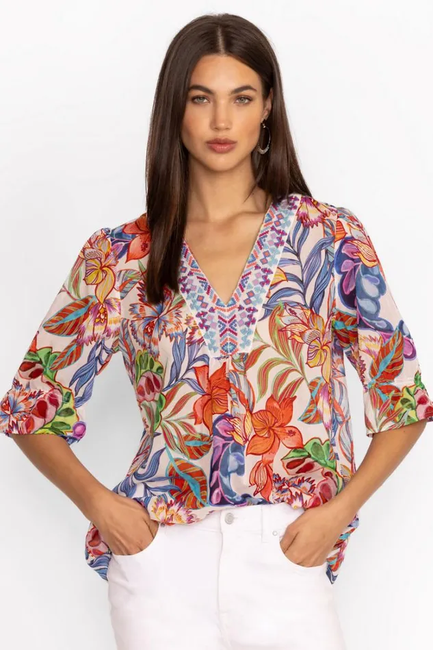 Women EASY FIELD BLOUSE Biarritz Johnny Was Tops Women EASY FIELD BLOUSE Biarritz Johnny Was Tops