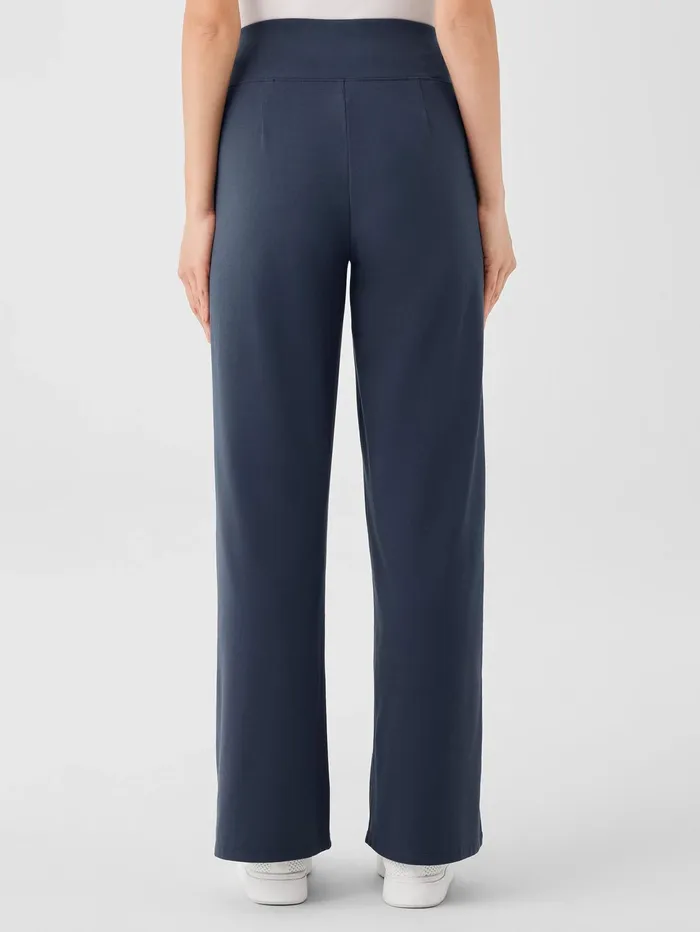 Women Eileen Fisher Pants Shorts and Jumpsuits Pima Cotton Stretch Jersey WideLeg Pant Ocean