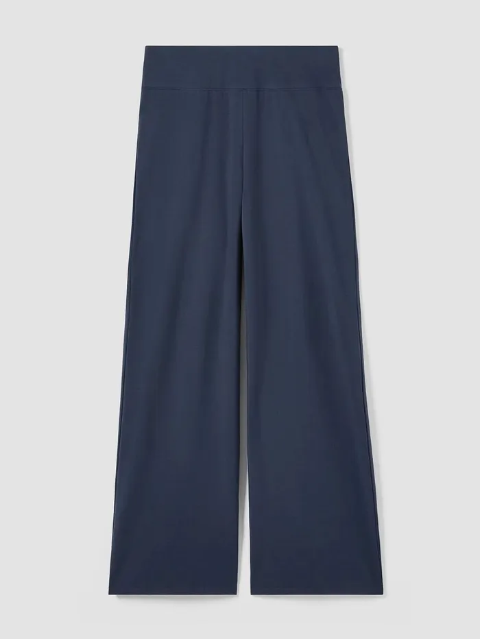 Women Eileen Fisher Pants Shorts and Jumpsuits Pima Cotton Stretch Jersey WideLeg Pant Ocean