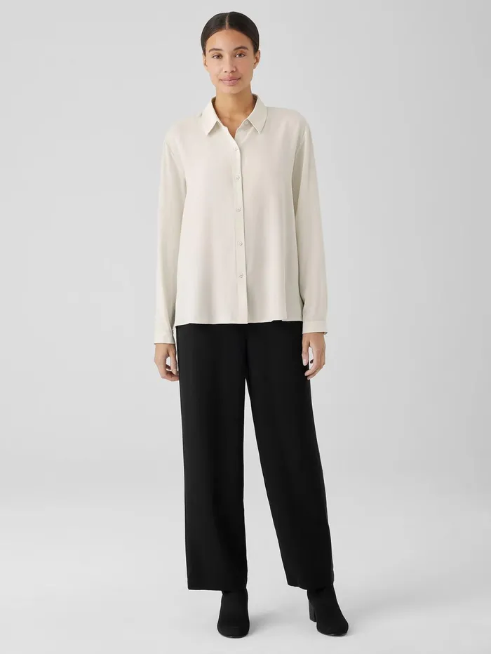 Women Eileen Fisher Pants Shorts and Jumpsuits Silk Georgette Crepe Straight Pant Black Women Eileen Fisher Pants Shorts and Jumpsuits Silk Georgette Crepe Straight Pant Black