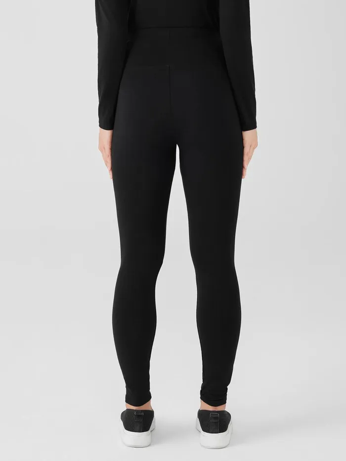 Women Eileen Fisher Pants Shorts and Jumpsuits Stretch Jersey Knit Leggings Black
