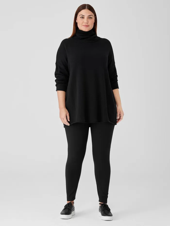 Women Eileen Fisher Pants Shorts and Jumpsuits Stretch Jersey Knit Leggings Black