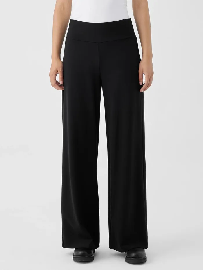 Women Eileen Fisher Pants Shorts and Jumpsuits Washable Flex Ponte HighWaisted Pant Black