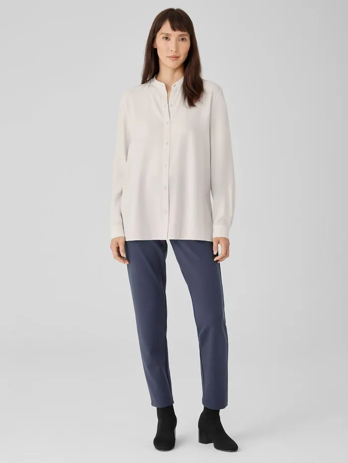 Women Eileen Fisher Pants Shorts and Jumpsuits Washable Flex Ponte Pant Ocean